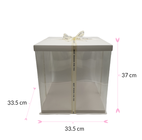 DELUXE KUCHEN BOX -  WEISS - 33,5 X 37 CM