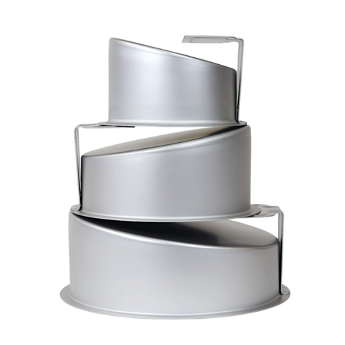 PME SCHRÄGE RUNDE BACKFORM AUS ELOXIERTEM ALUMINIUM - Ø 25 CM / H 10,2 CM