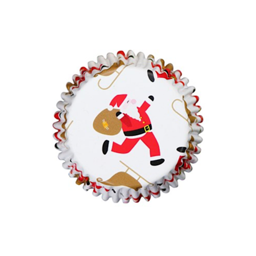 PME CUPCAKE EINWEGFORMEN - SANTA CLAUS MIT GESCHENKSACK