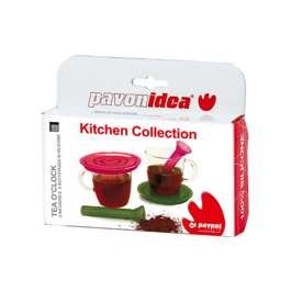 PAVONI TEEZUBEHÖR-SET - ROSA UND GRÜN