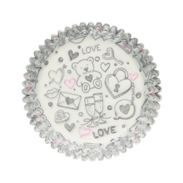 FUNKCAKES CUPCAKES EINWEGFORMEN - LOVE DOODLE