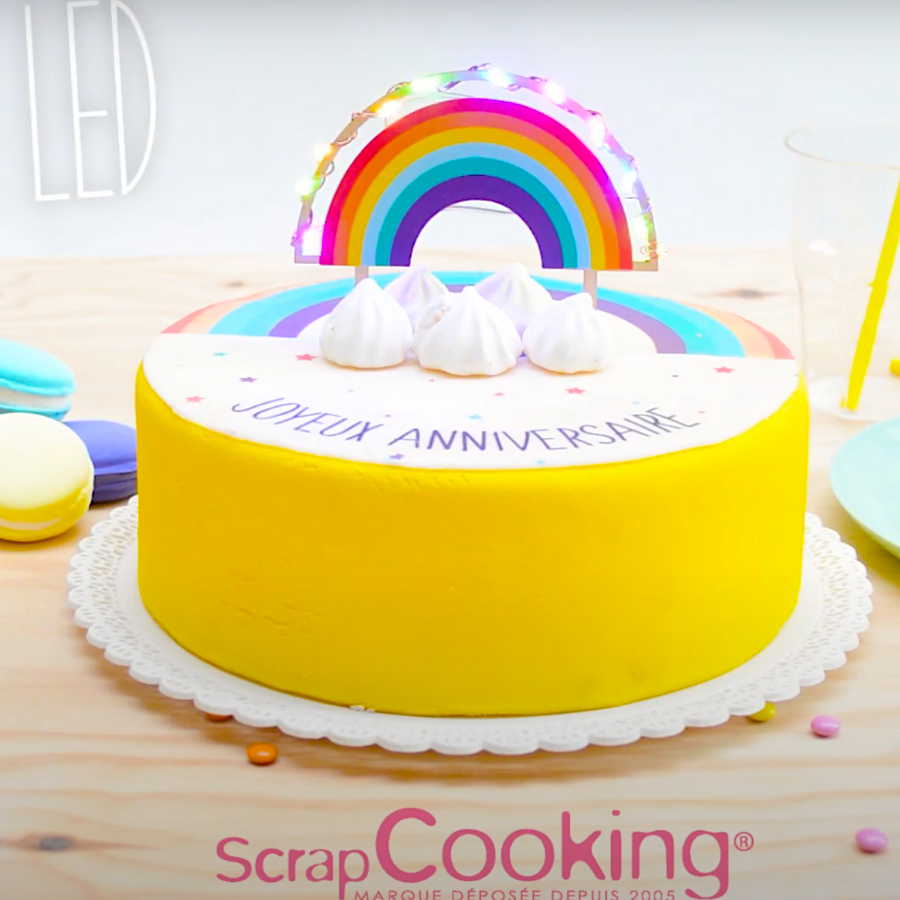 SCRAPCOOKING KUCHEN TOPPER - REGENBOGEN LED