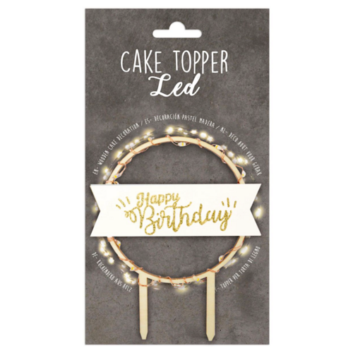 SCRAPCOOKING KUCHEN TOPPER - "HAPPY BIRTHDAY" LED