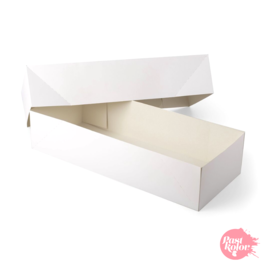 WEISSE BOX FR LANGE KUCHEN - 43 X 18 CM