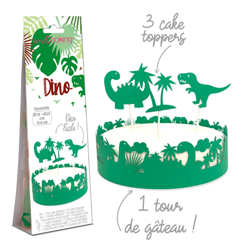 SCRAPCOOKING KUCHEN-WRAPPER + -TOPPERS - DINO