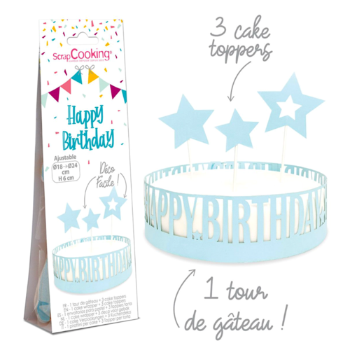 SCRAPCOOKING KUCHEN-WRAPPER + -TOPPERS - "HAPPY BIRTHDAY"