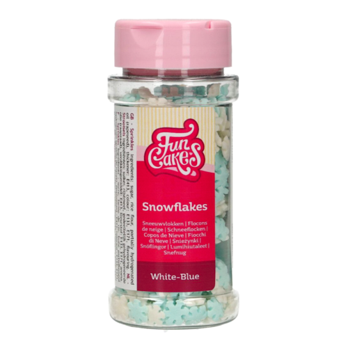 FUNCAKES SPRINKLES - WEISSE UND BLAUE SCHNEEFLOCKEN 50 G