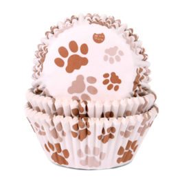 "HOUSE OF MARIE" SET CUPCAKE-EINWEGFORMEN - BRAUNE PFOTENABDRCKE