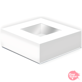 WEISSE KUCHENBOX MIT FENSTER - 33 X 9,5 CM