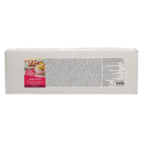 FUNCAKE AROMATISIERTER FONDANT - VANILLE WEISS 5 KG (2 X 2.5 KG)