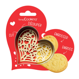 SCRAPCOOKING AUSSTECHFORM + STEMPEL FÜR KEKSE -  HERZ