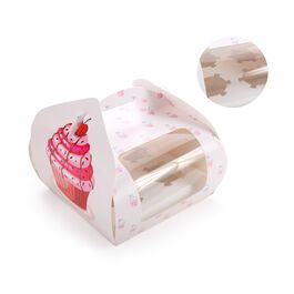 CUPCAKE-BOX MIT SICHTFENSTER FR 4 CUPCAKE - "HELSINKI".