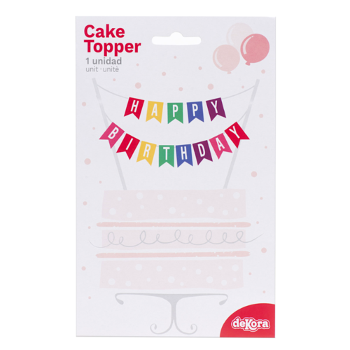 DEKORA KUCHENTOPPER - "HAPPY BIRTHDAY" FAHNEN