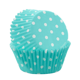 WILTON CUPCAKE EINWEGFORMEN - BLAU MIT POLKA DOTS