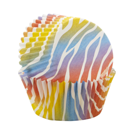 WILTON CUPCAKE EINWEGFORMEN - BUNTES ZEBRA MUSTER