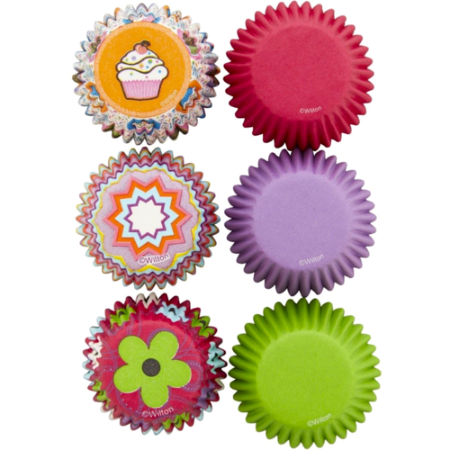 WILTON SET  MINI CUPCAKE EINWEGFRMCHEN - MULTI ROSEN