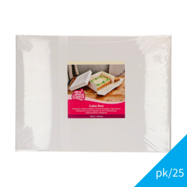 FUNCAKES WEISSE KUCHEN BOX - 40 X 30 CM (25 STÜCK)