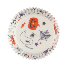 FUNCAKES CUPCAKES EINWEGFORMEN - HALLOWEEN (WEISS)