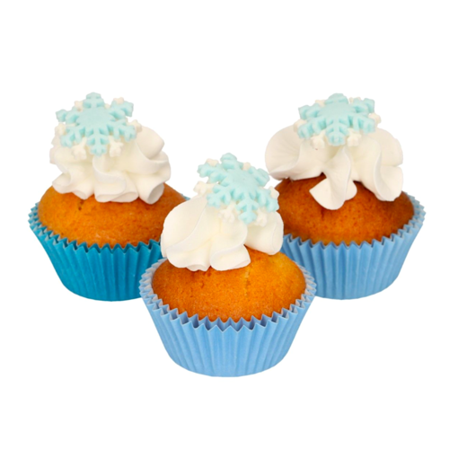 FUNCAKES ZUCKERDEKORATION - SCHNEEFLOCKEN (WEISS UND BLAU)