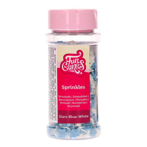 FUNCAKES SPRINKLES - STERNE (WEISS & BLAU) 55 G