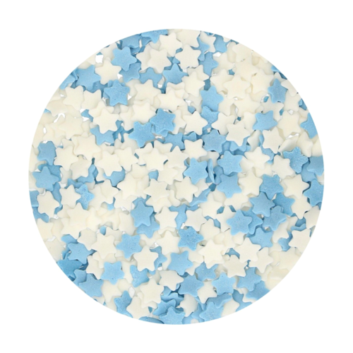 FUNCAKES SPRINKLES - STERNE (WEISS & BLAU) 55 G