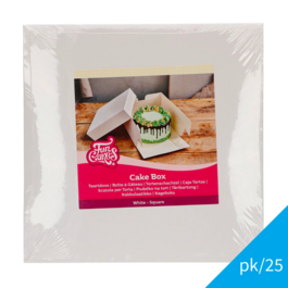 FUNCAKES WEISSE KUCHEN BOX - 20 CM (25 U)