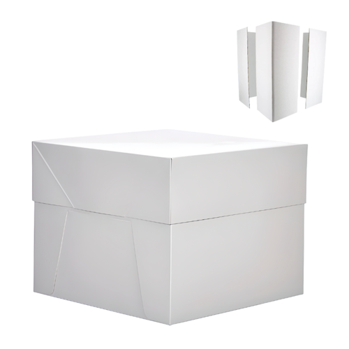 WEISSE KUCHEN BOX - 20 CM + 30,5 CM SCHACHTEL VERLÄNGERUNGEN (ONHE SHUTZFOLIE)