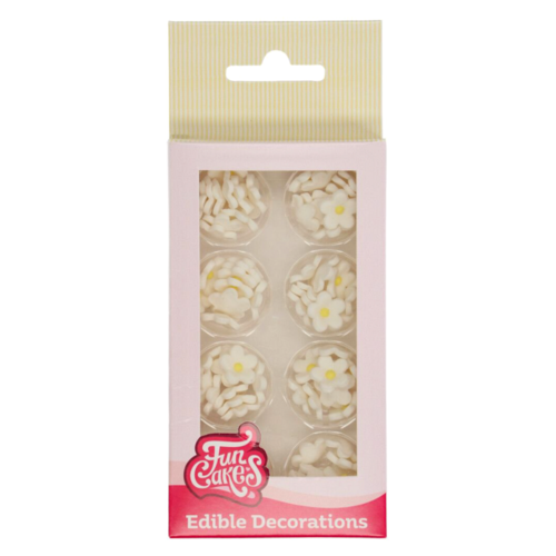 FUNCAKES ZUCKERDEKORATION - WEISSE BLUMEN (MINI)