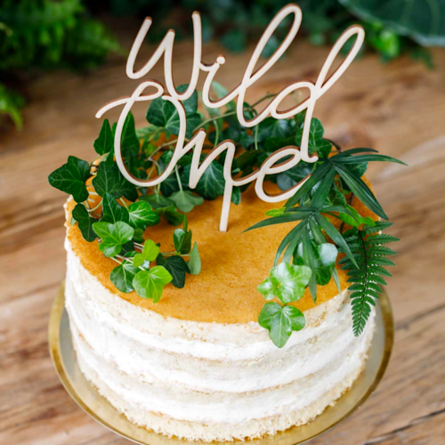 PARTYDECO KUCHEN TOPPER AUS HOLZ - "WILD ONE"