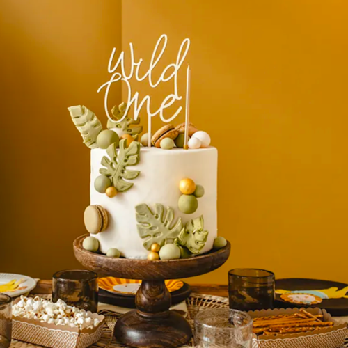 PARTYDECO KUCHEN TOPPER AUS HOLZ - "WILD ONE"