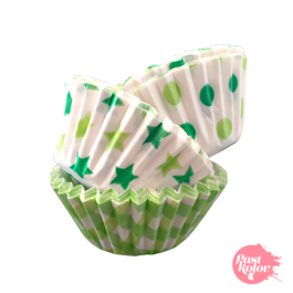 MINI CUPCAKE EINWEGFORMEN GRNE MUSTERN