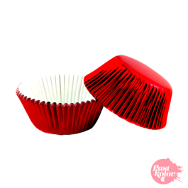 CUPCAKES EINWEGFORMEN METALLISCHES ROT