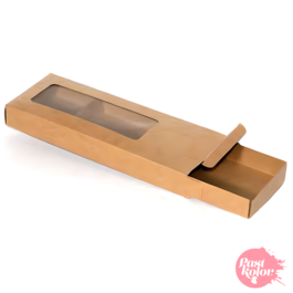 KRAFT NOUGAT BOX MIT FENSTER - 20,5 CM