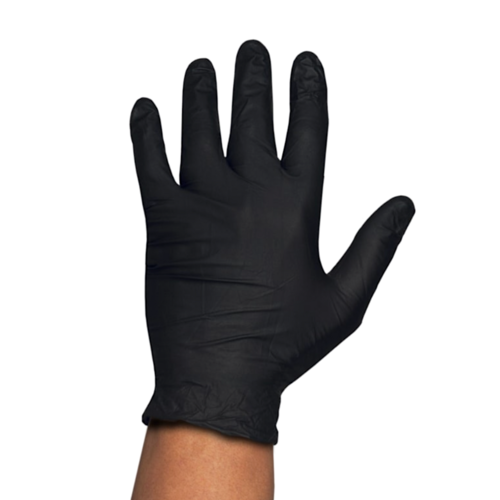 RUBBEREX SCHWARZE NITRIL HANDSCHUHE - L (GROSS) 3.7 G