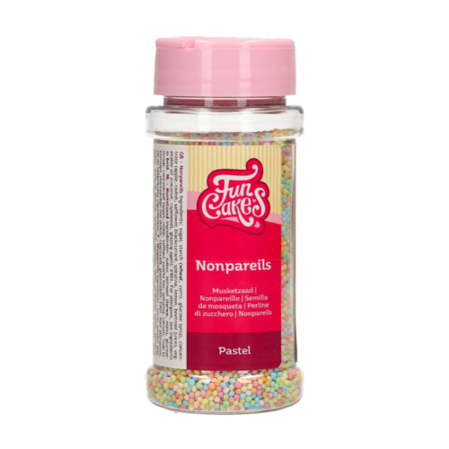 FUNCAKES ZUCKERPERLEN (NONPAREILLES) - PASTELLFARBEN 80 G