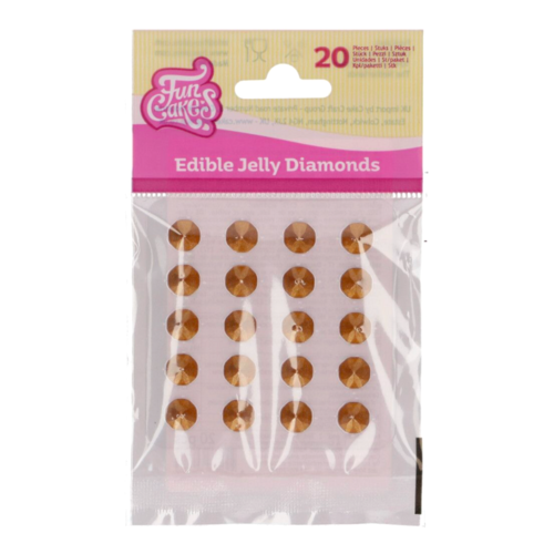 FUNCAKES ESSBARE JELLY-DIAMANTEN - PERLEN GOLD