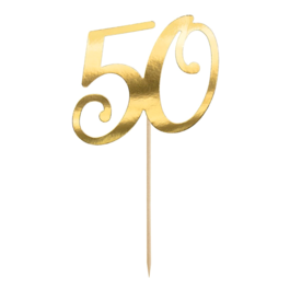 PARTYDECO KUCHEN TOPPER - "50" GOLD