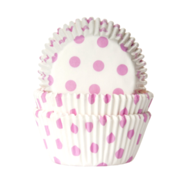 HOUSE OF MARIE CUPCAKE-EINWEGFORMEN - ROSA POLKA DOTS