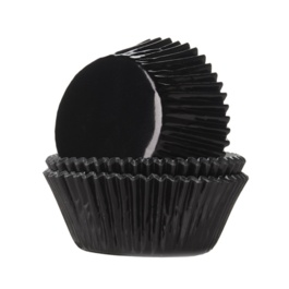 HOUSE OF MARIE METALLISIERTE CUPCAKE-EINWEGFORMEN - SCHWARZ