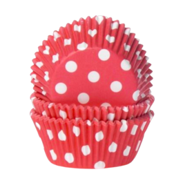 HOUSE OF MARIE CUPCAKE-EINWEGFORMEN - ROTE POLKA DOTS