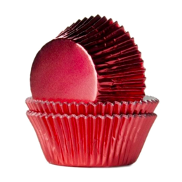 HOUSE OF MARIE METALLISIERTE CUPCAKE-EINWEGFORMEN - ROT