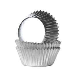 HOUSE OF MARIE METALLISIERTE MINI CUPCAKE-EINWEGFORMEN - SILBER