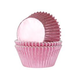 HOUSE OF MARIE METALLISIERTE MINI CUPCAKE-EINWEGFORMEN - BABY ROSA