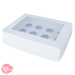 25ER PCKCHEN - WEISSE BOX FR 12 MUFFINS MIT FENSTER