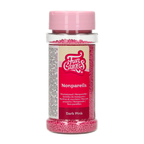 FUNCAKES ZUCKERPERLEN (NONPAREILLES) - DUNKEL ROSA 80 G