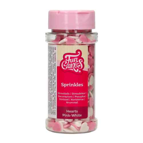 FUNCAKES SPRINKLES - ROSA UND WEISSE HERZEN 60 G