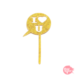 GOLDENE CUPCAKE TOPPERS - "I LOVE U"