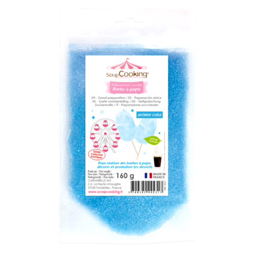 SCRAPCOOKING BLAUE ZUCKERWATTE - COLA-GESCHMACK (160 G)