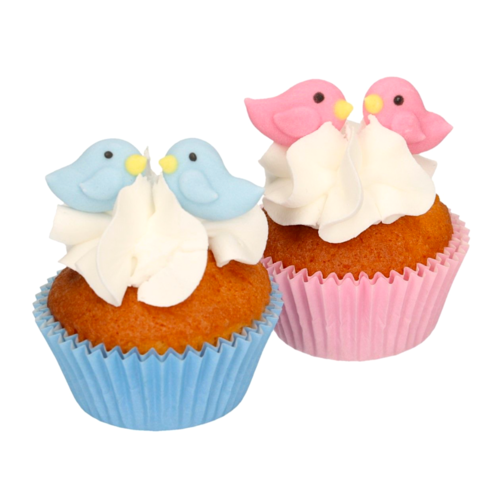 FUNCAKES ZUCKERDEKORATIONEN - ROSA UND BLAUE VÖGEL