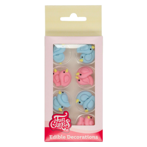 FUNCAKES ZUCKERDEKORATIONEN - ROSA UND BLAUE VÖGEL